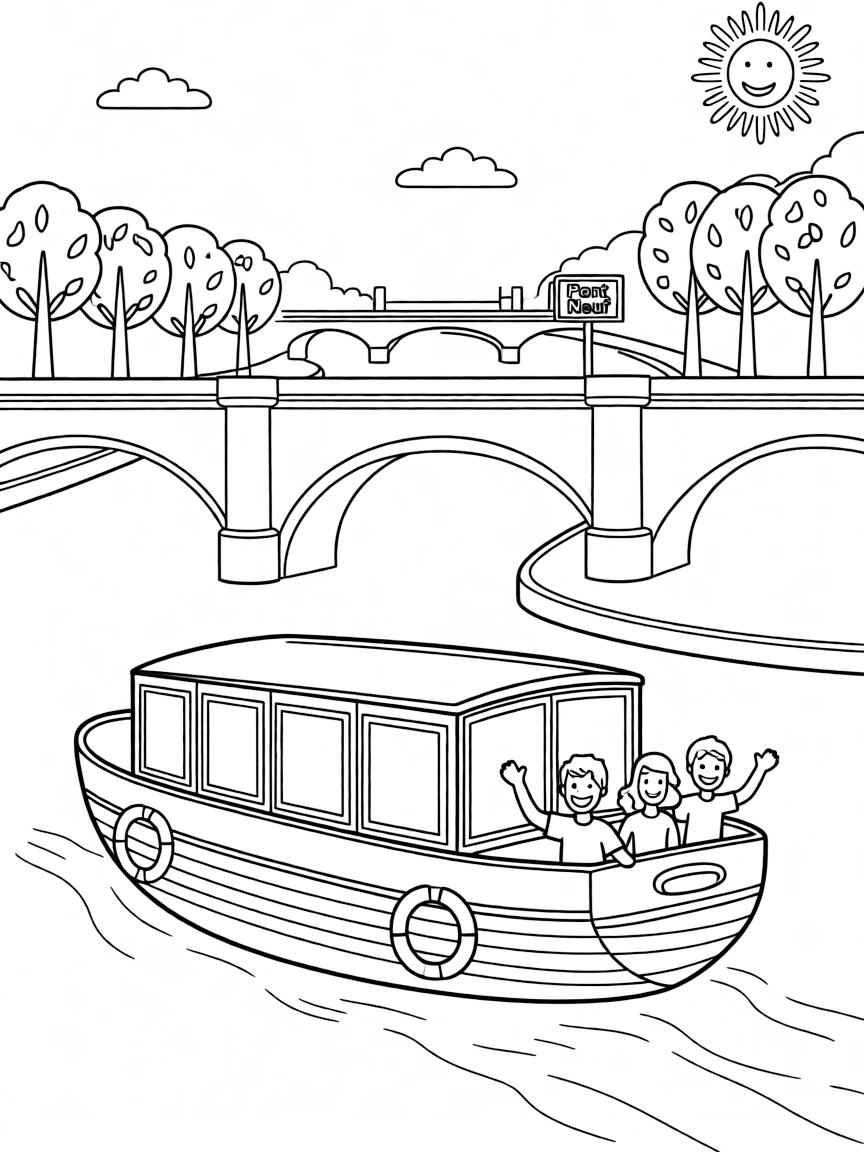 (France) A boat cruise under Paris bridges