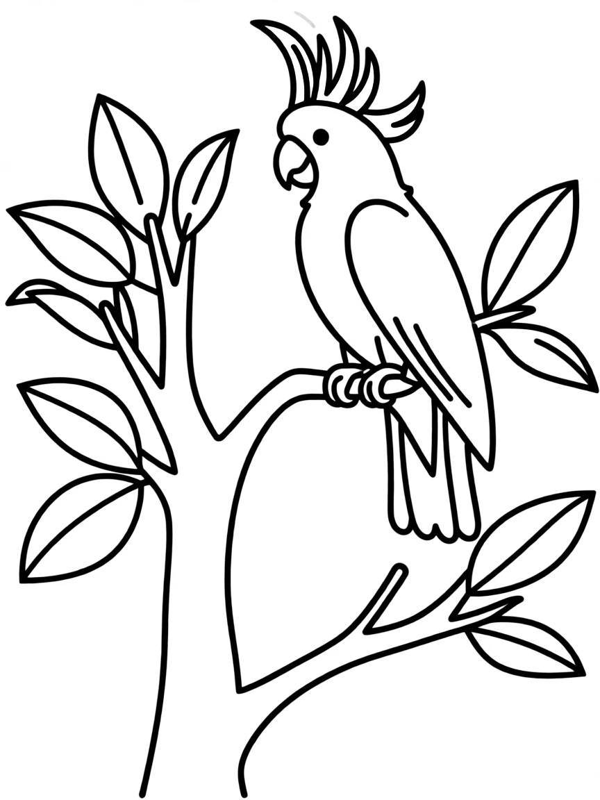 (Australia) A cockatoo with a bright yellow crest perched high in a tree.