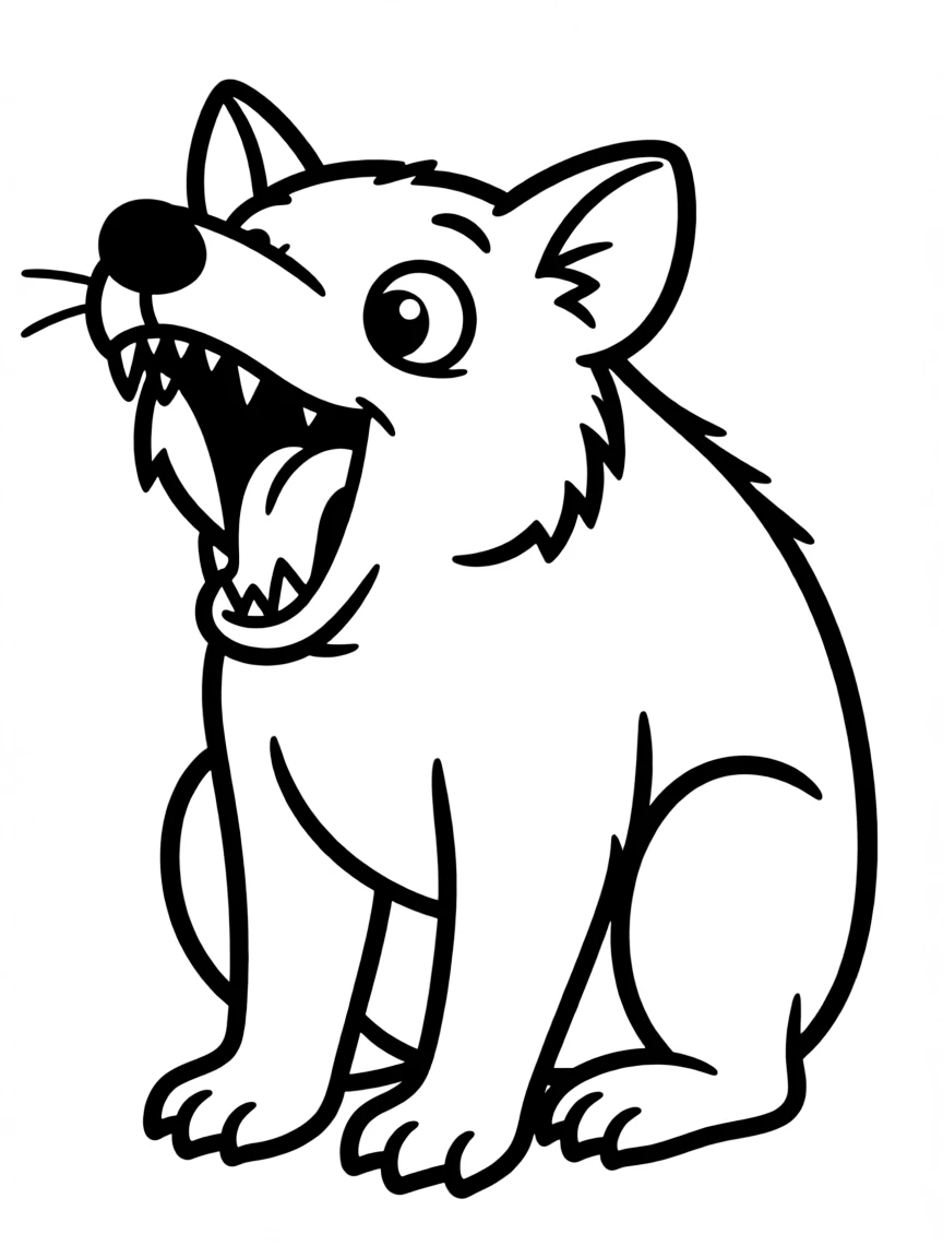 (Australia) A Tasmanian devil yawning and showing its tiny sharp teeth.