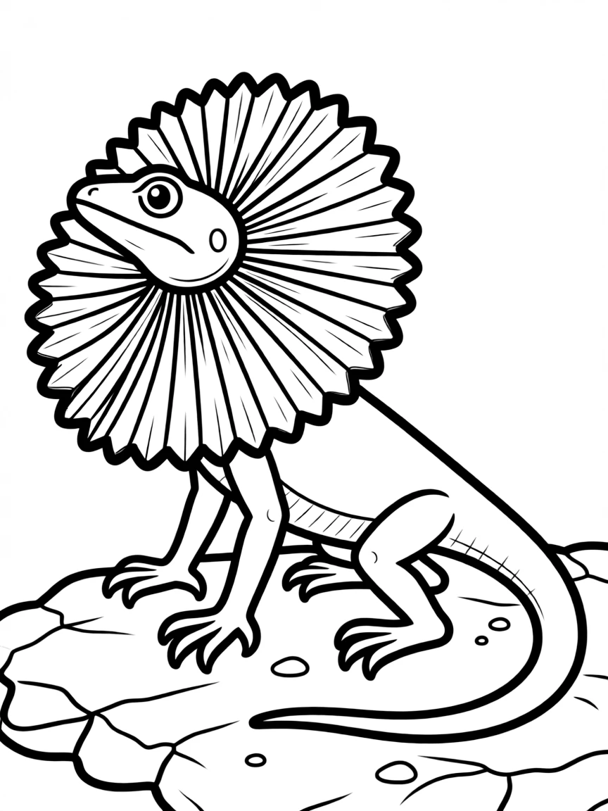 (Australia) A frilled-neck lizard with its frill spread out wide.
