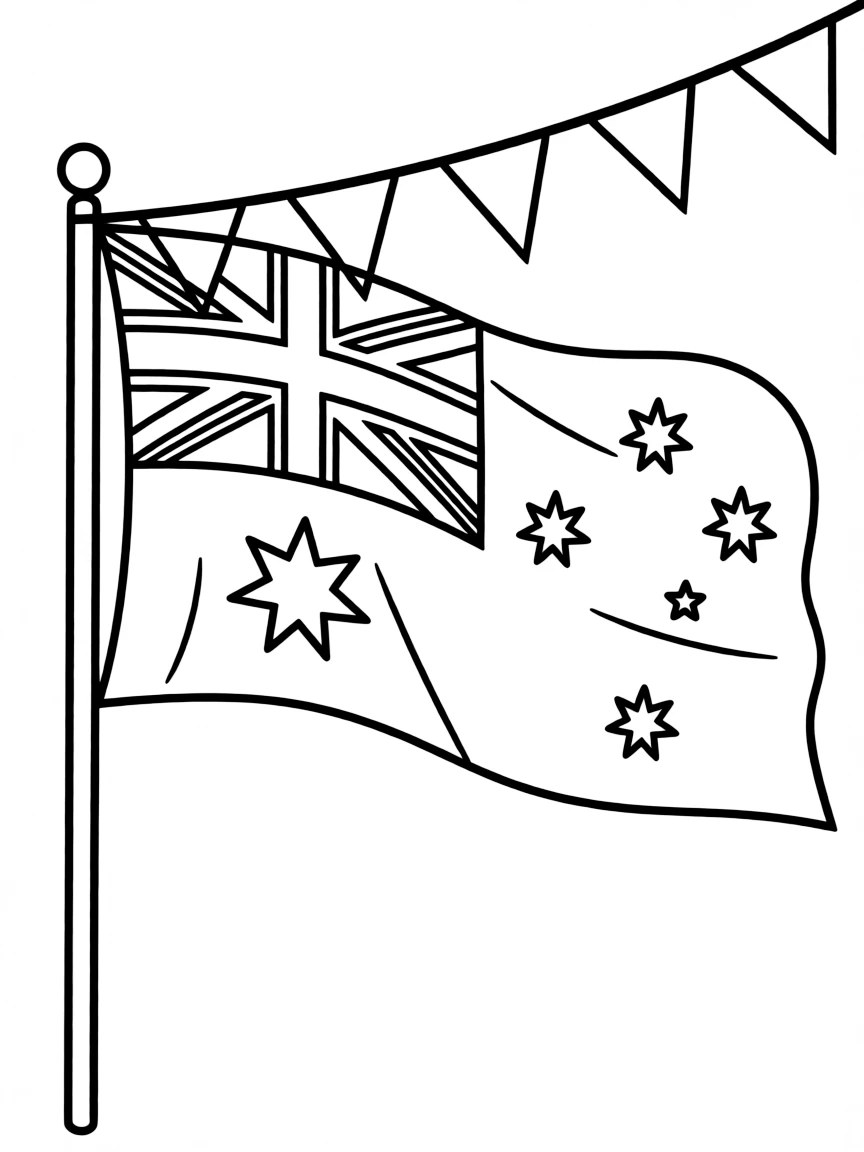 (Australia) The Australian flag with the Union Jack and the Southern Cross stars.