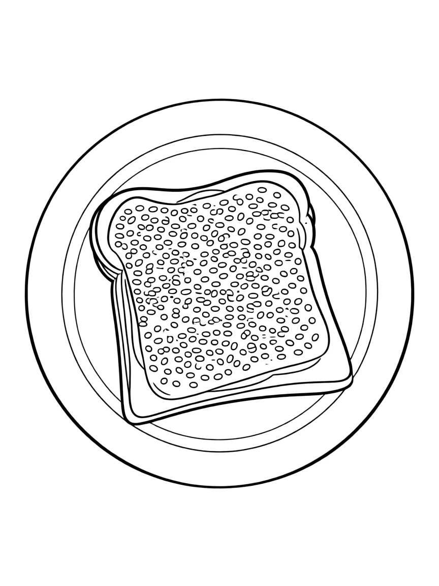 (Australia) A piece of fairy bread (bread with butter and rainbow sprinkles) on a plate.