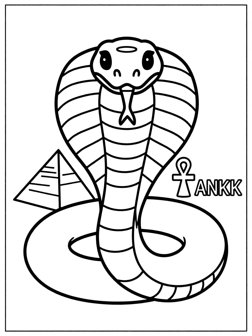 (Egypt) A king cobra snake with its hood flared, like the sacred cobra of the pharaohs.