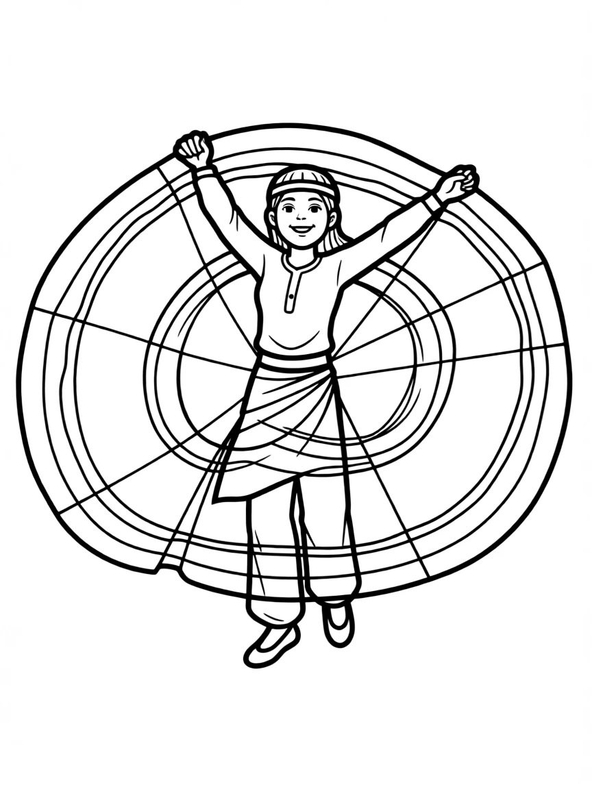 (Egypt) A whirling Tanoura dancer spinning with a huge multicolored skirt.