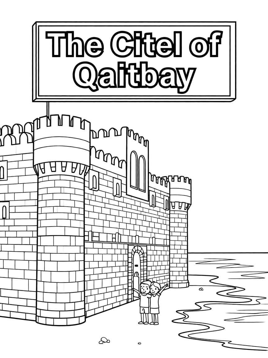 (Egypt) The Citadel of Qaitbay (a medieval seaside fortress) by the blue Mediterranean Sea in Alexandria.
