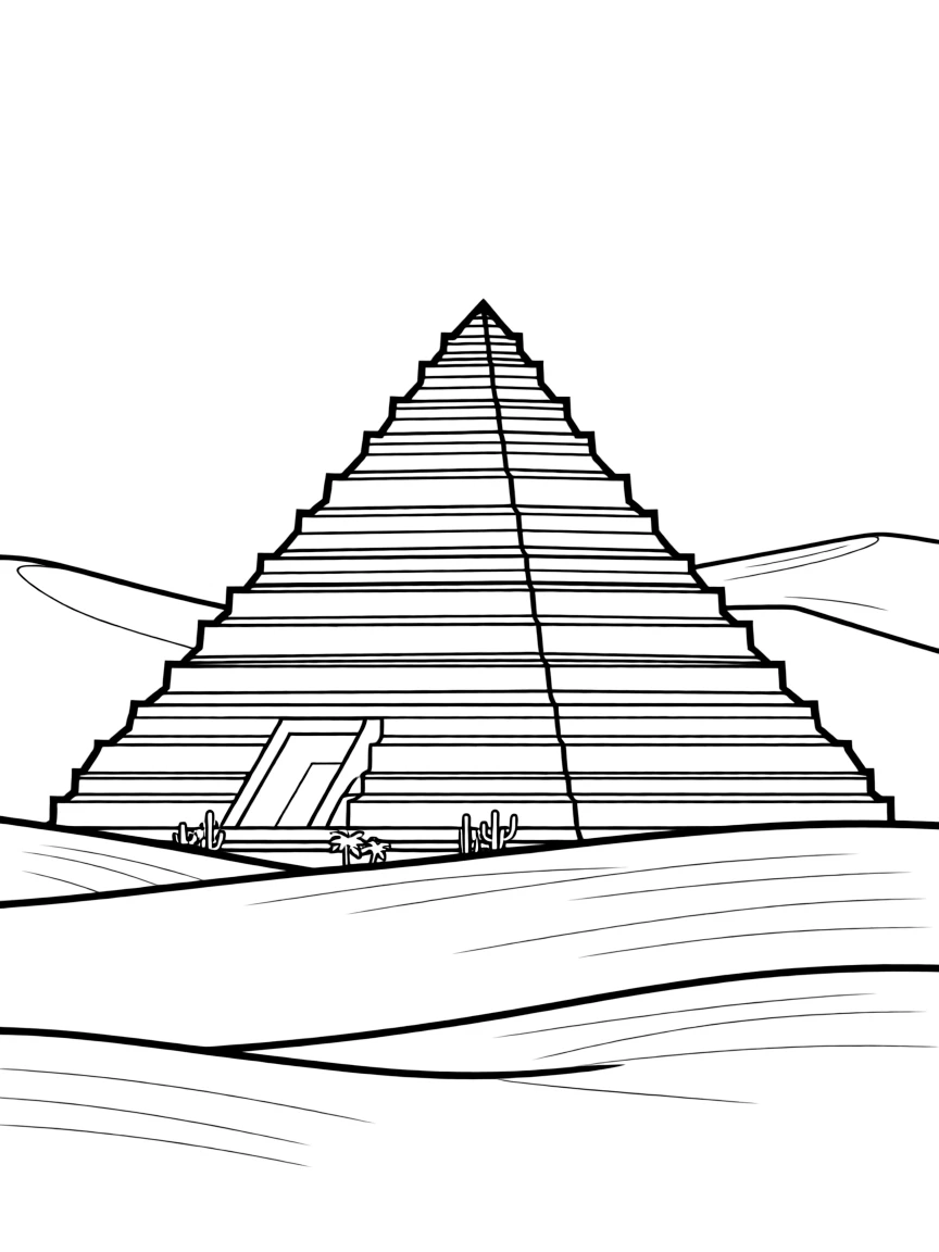 (Egypt) The Step Pyramid of Djoser at Saqqara, with its rectangular layers rising in the desert.