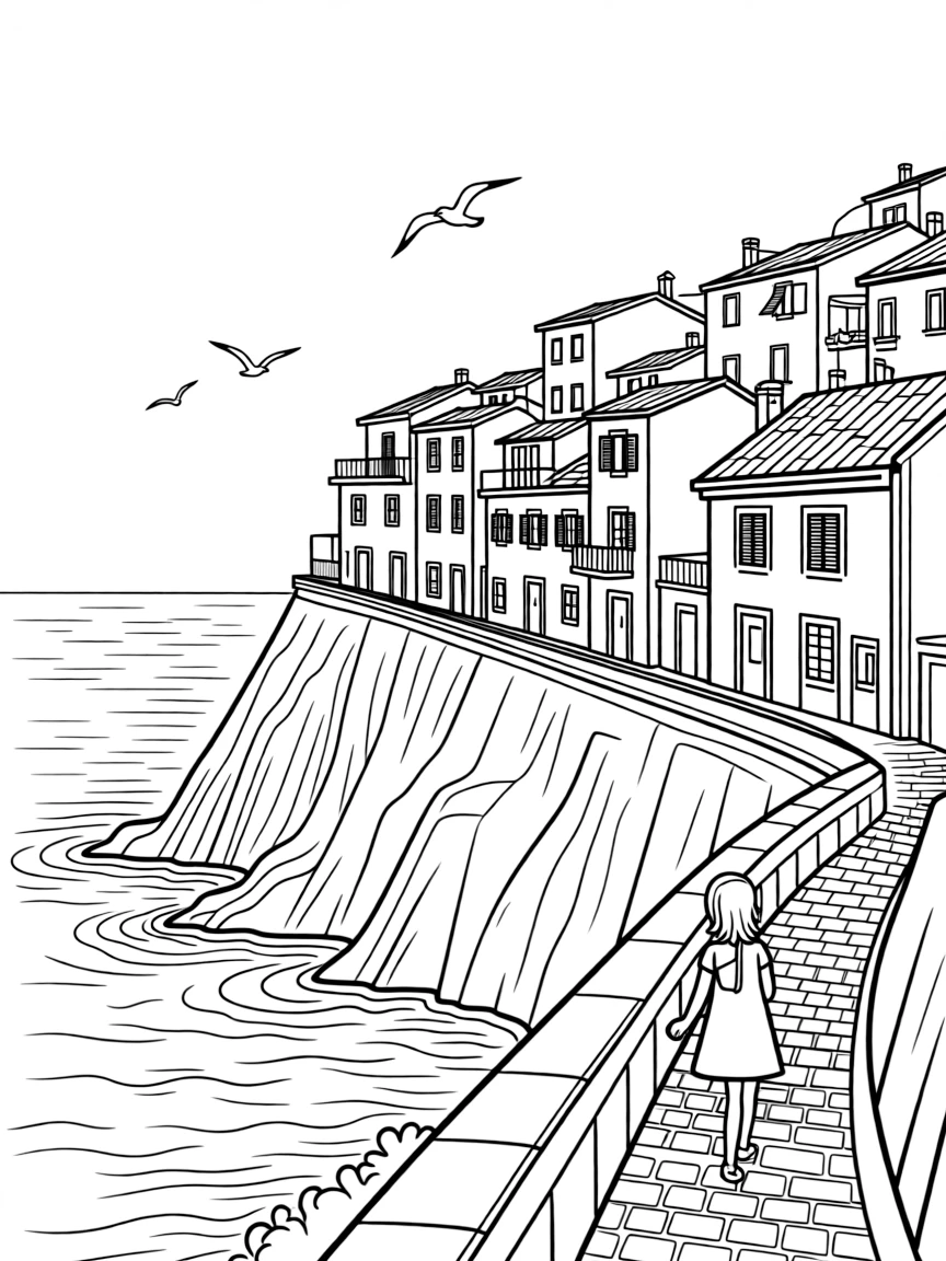 (Italy) The bright, cliffside houses of Cinque Terre overlooking the blue sea.