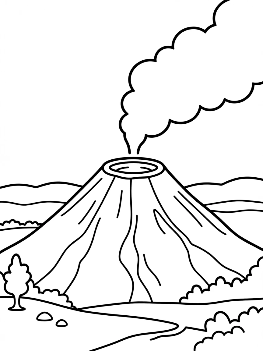 (Italy) Mount Etna in Sicily with a puff of smoke rising from its volcano crater.