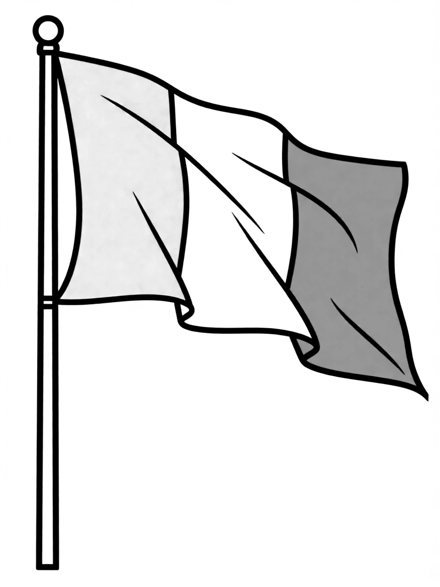 (Italy) The Italian flag with green, white, and red stripes waving in the breeze.