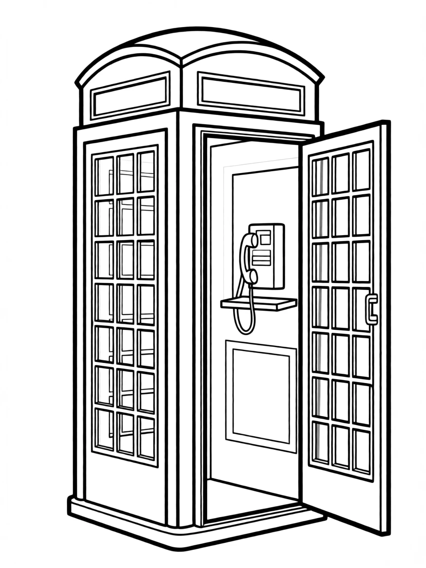 (United Kingdom) A red British telephone booth (phone box)