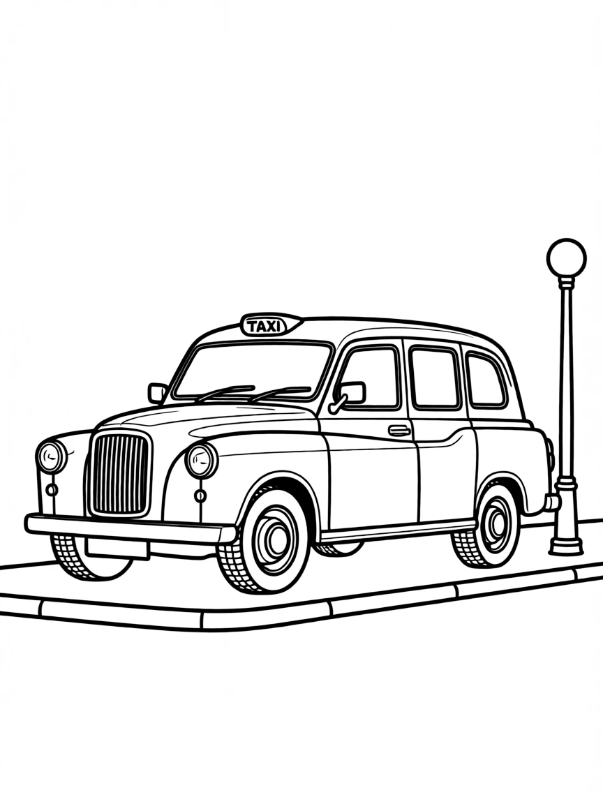 (United Kingdom) A black London taxi cab
