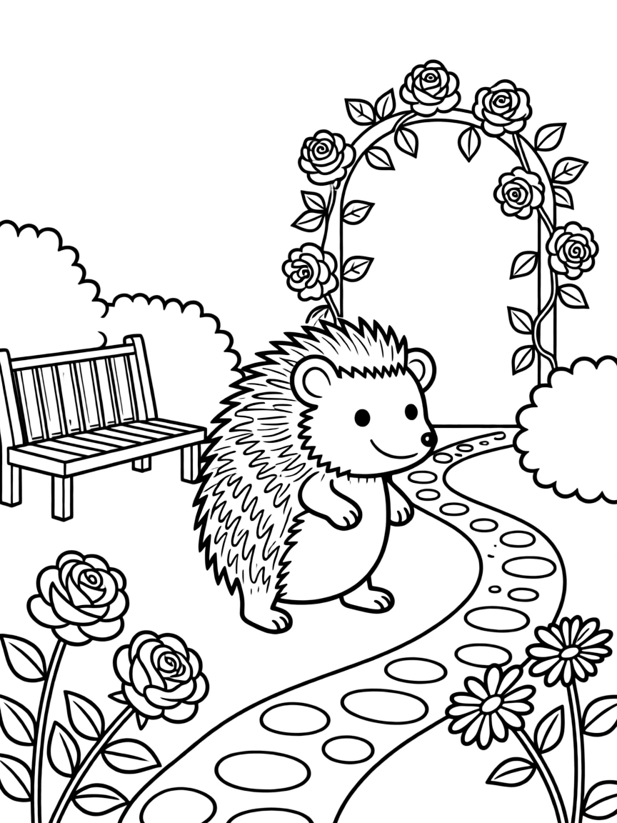 (United Kingdom) A cute hedgehog in an English garden