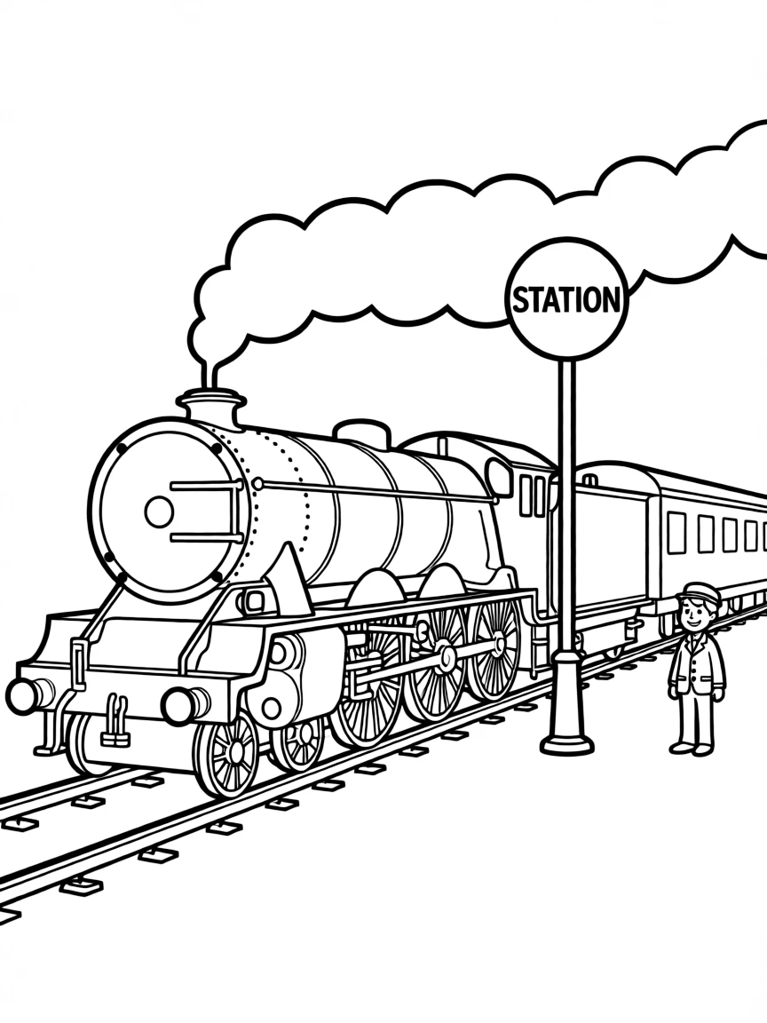 (United Kingdom) A steam locomotive train (like the old British trains, e.g. the Flying Scotsman)