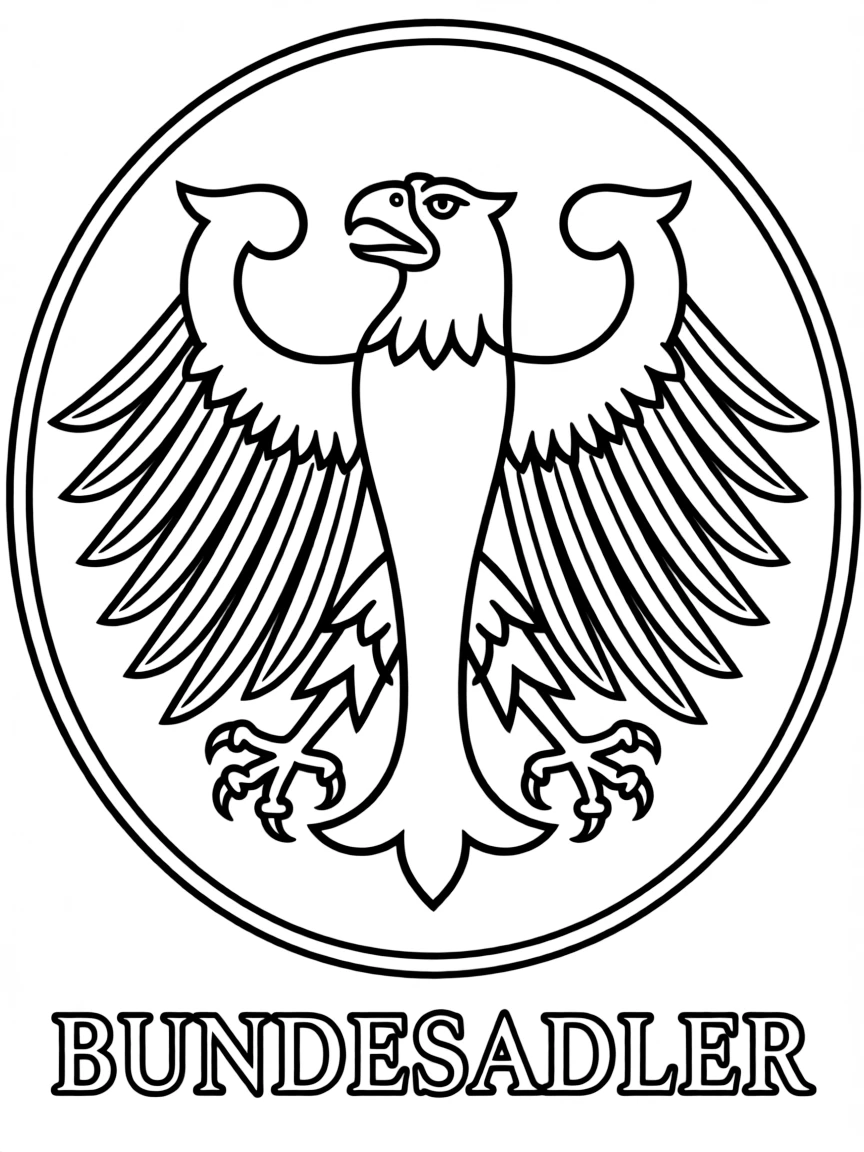 (Germany) The federal eagle (German eagle emblem) with wings spread