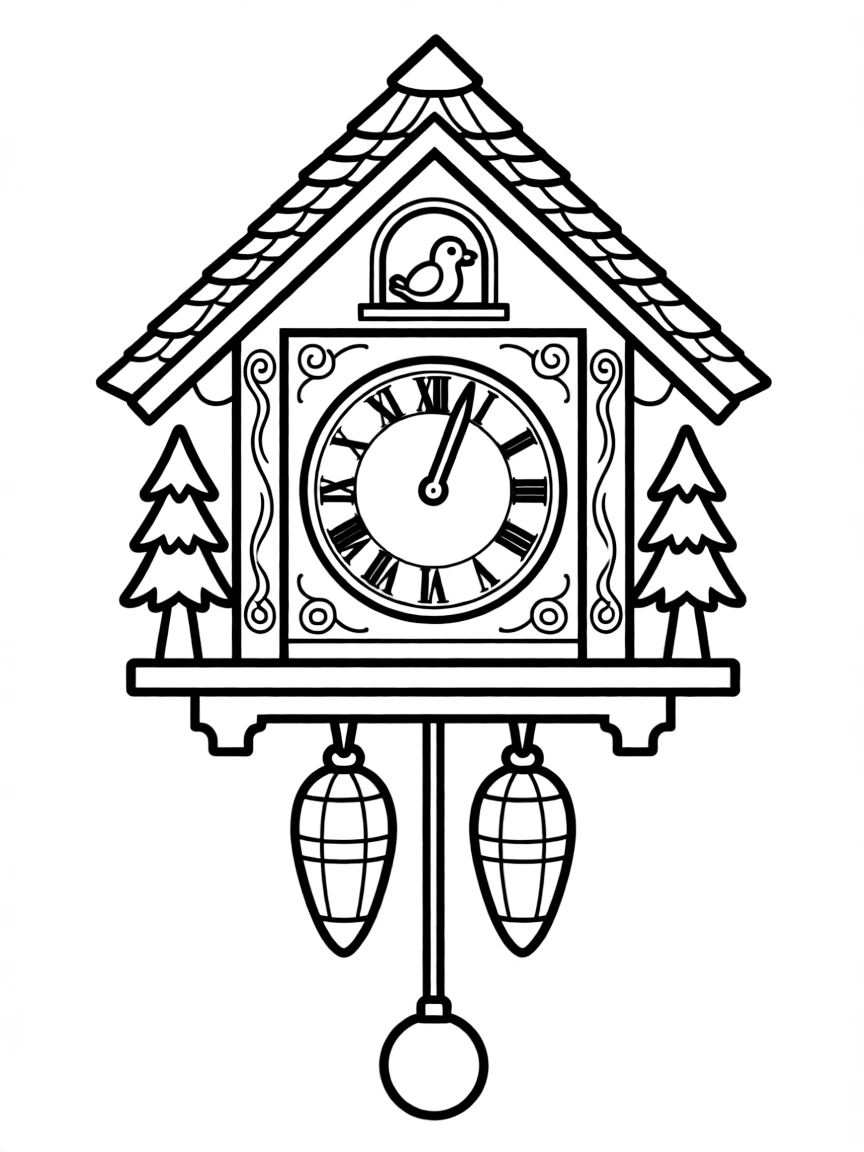 (Germany) A traditional cuckoo clock from the Black Forest