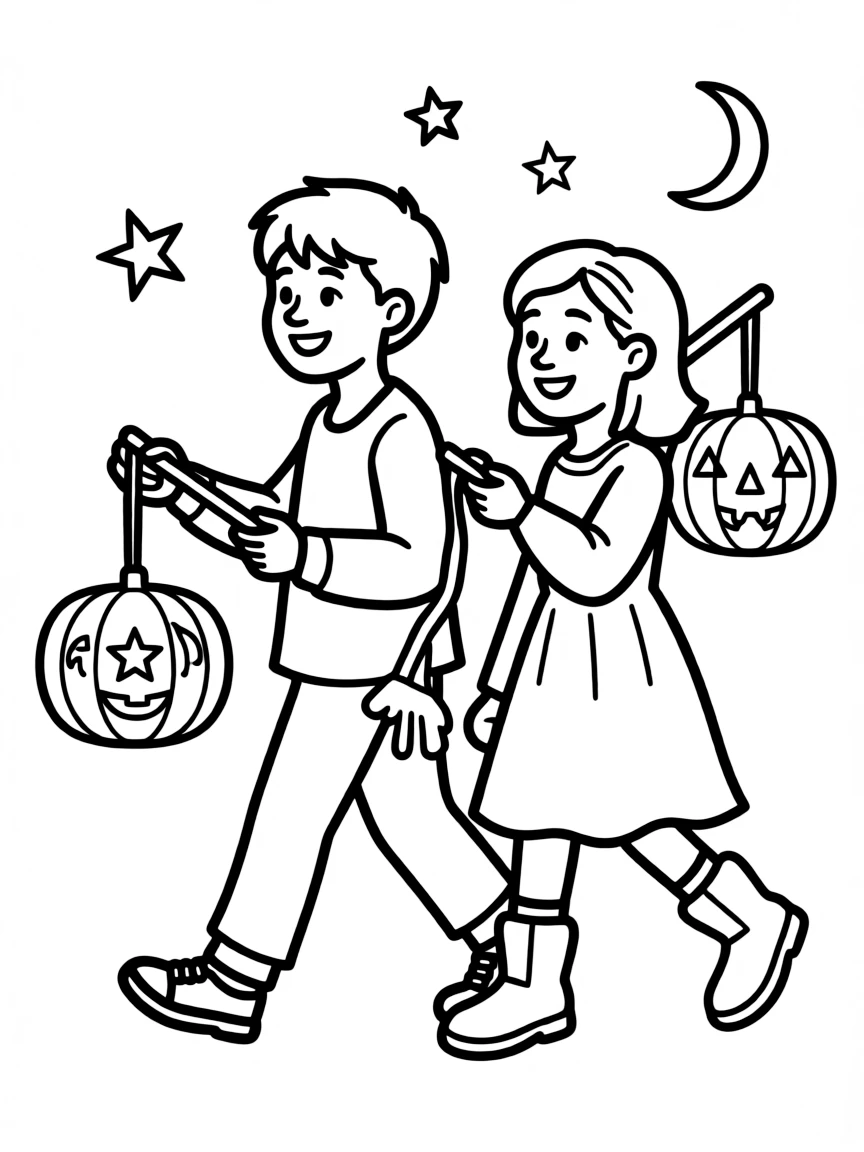 (Germany) Children carrying paper lanterns for St. Martin’s Day