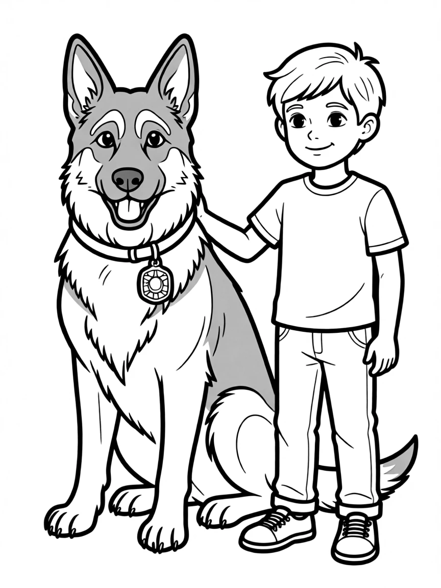 (Germany) A German Shepherd dog (German police dog breed)