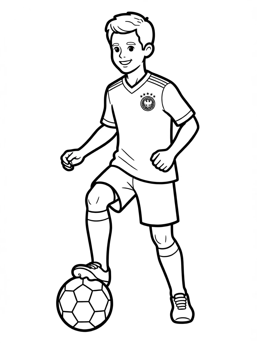 (Germany) A football (soccer) player wearing Germany’s national team jersey