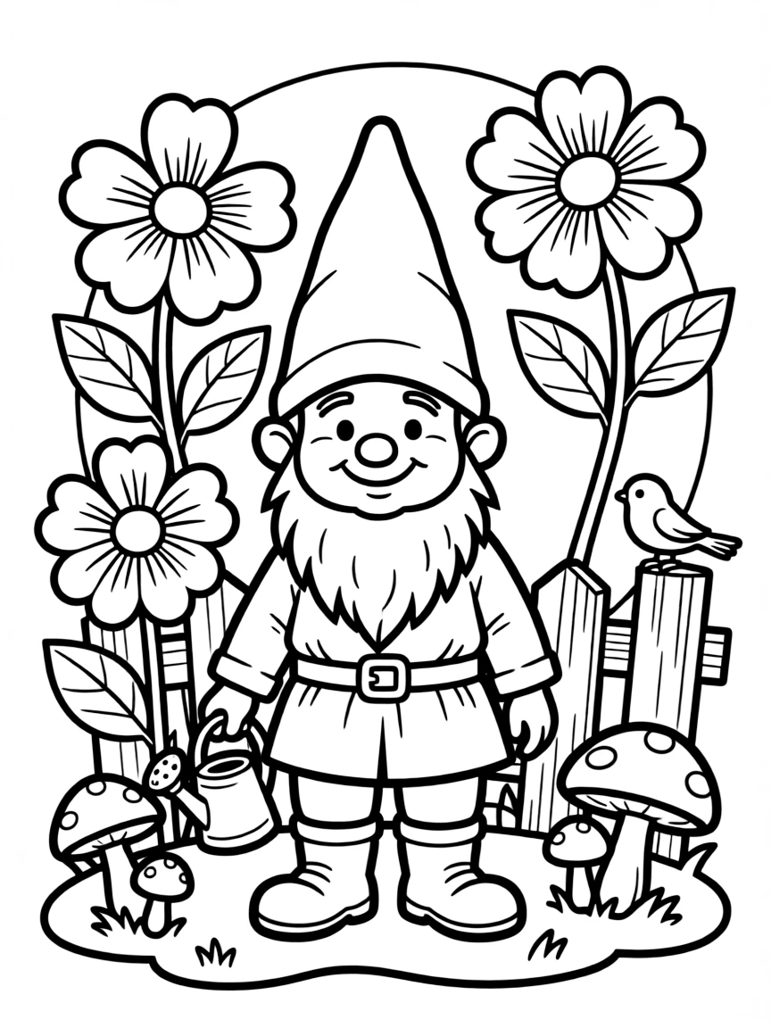 (Germany) A garden gnome in a garden (the garden gnome tradition began in Germany)
