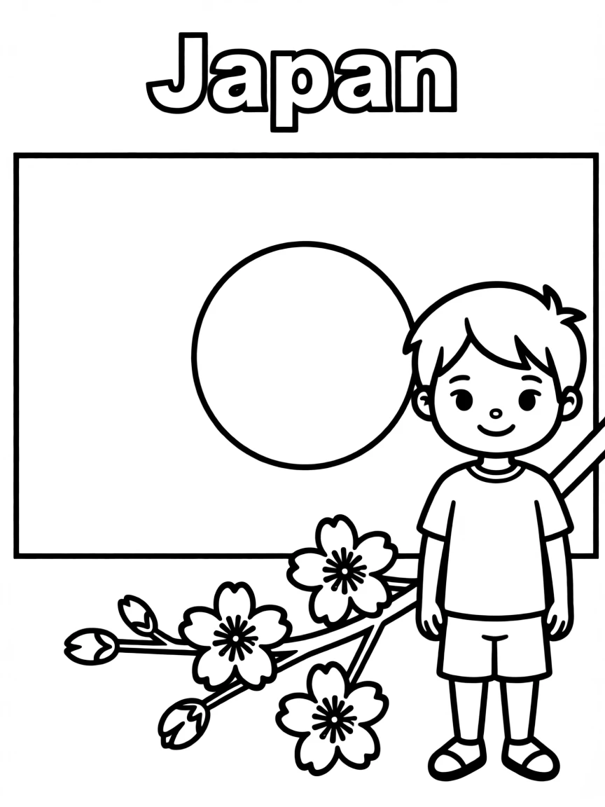 (Japan) The Japanese flag (white with a red circle sun)