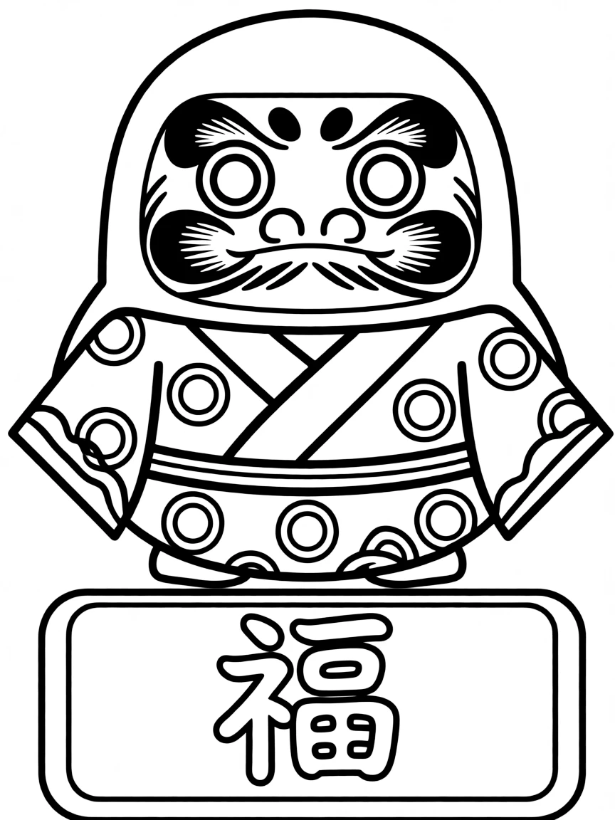 (Japan) A Daruma doll with a round shape and painted face