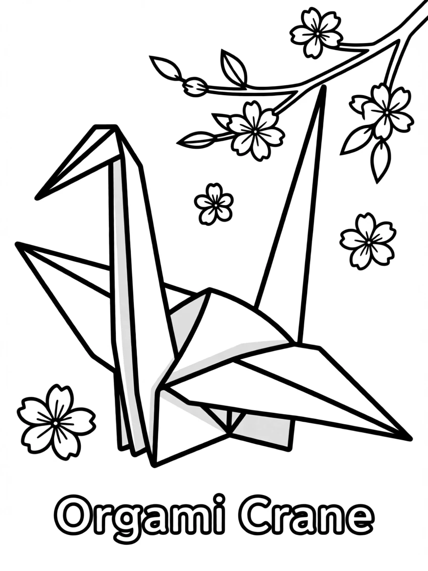 (Japan) An origami crane (paper folded crane bird)