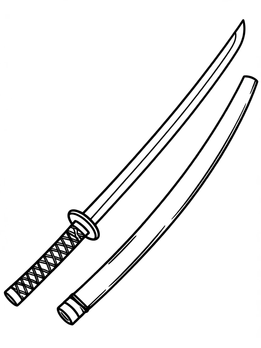 (Japan) A samurai sword (katana) with its scabbard