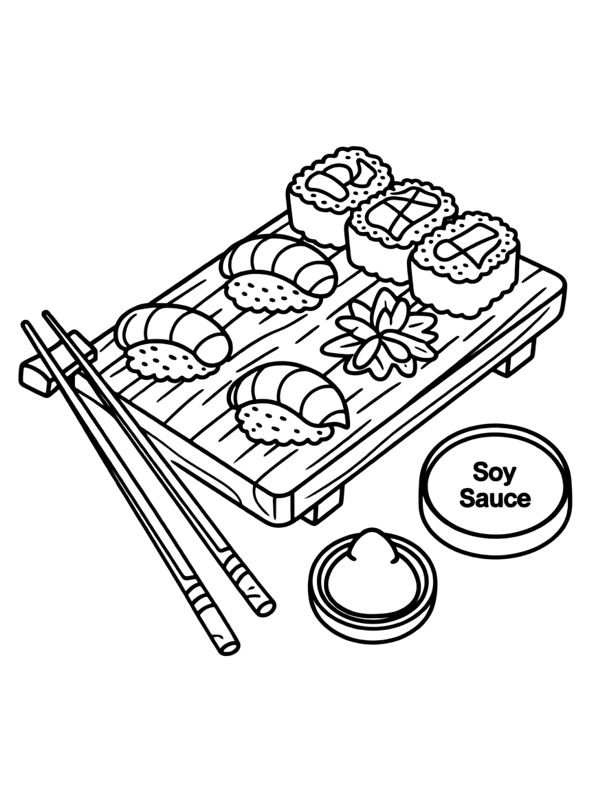 (Japan) A sushi platter with rolls and nigiri pieces