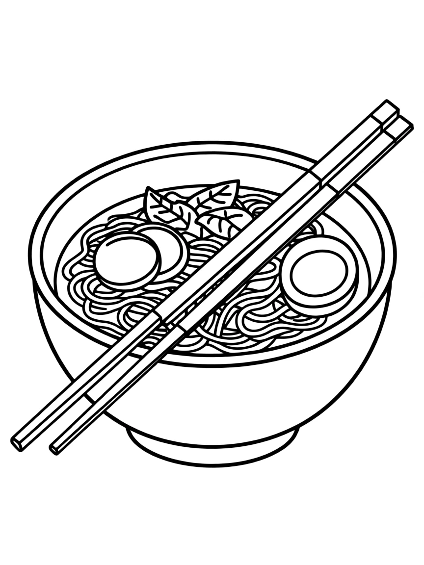 (Japan) A bowl of ramen noodle soup with chopsticks