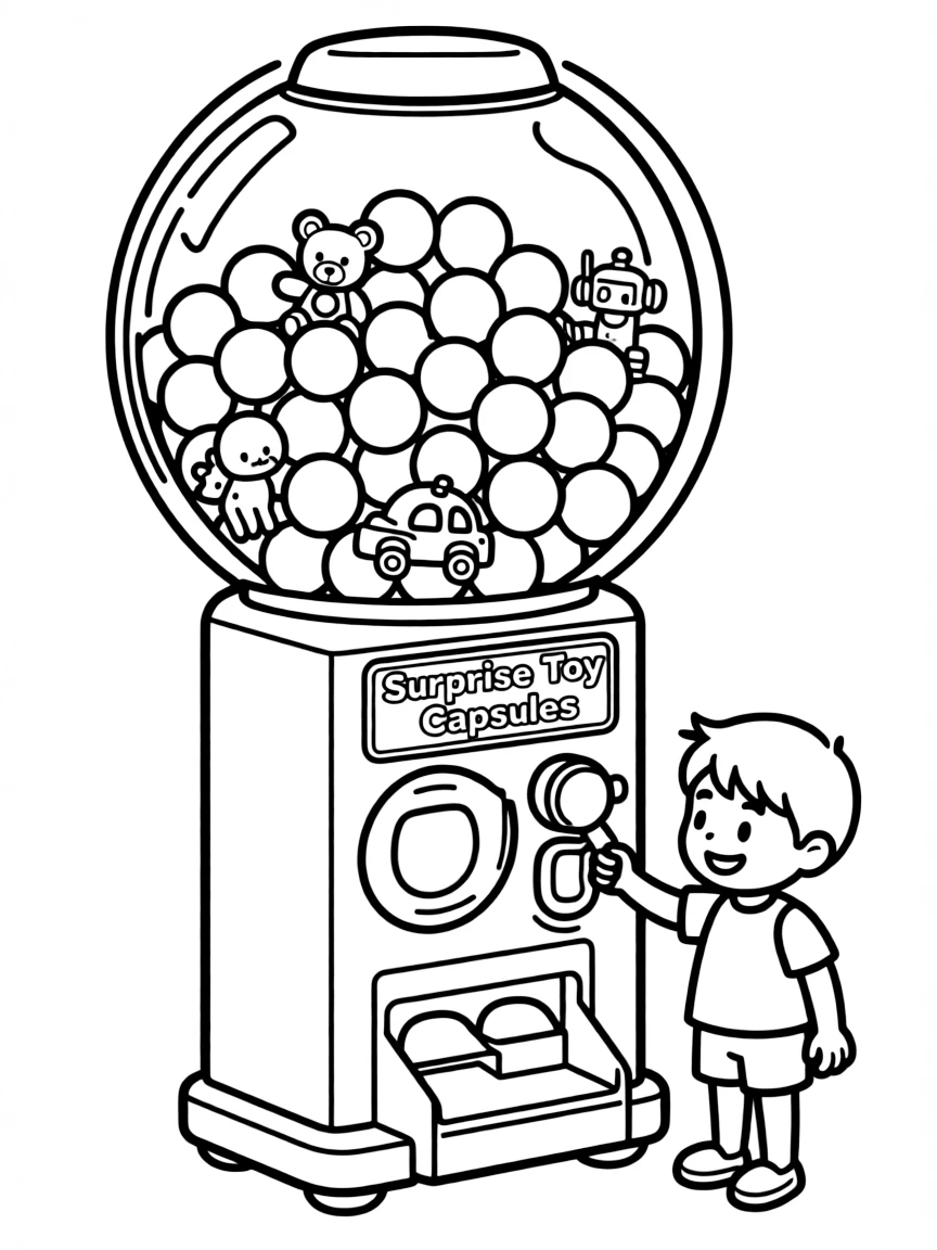 (Japan) A capsule toy vending machine (gachapon) full of surprise toys