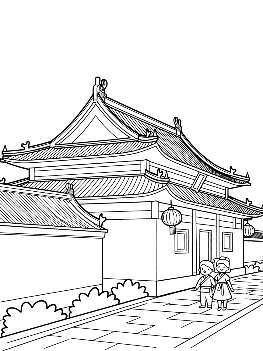 (China) The Forbidden City palace in Beijing with its ornate roofs