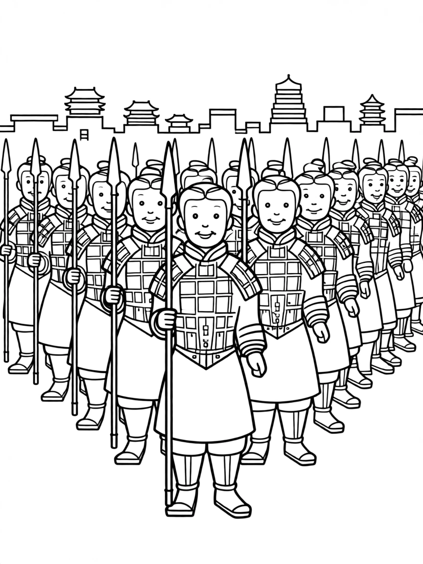 (China) The Terracotta Army soldiers lined up in Xi’an