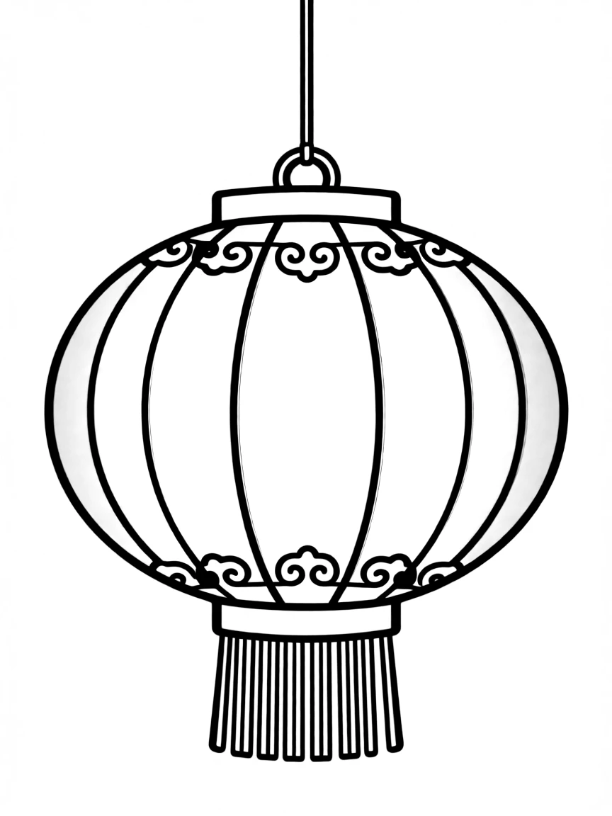 (China) A red Chinese lantern hanging in the air