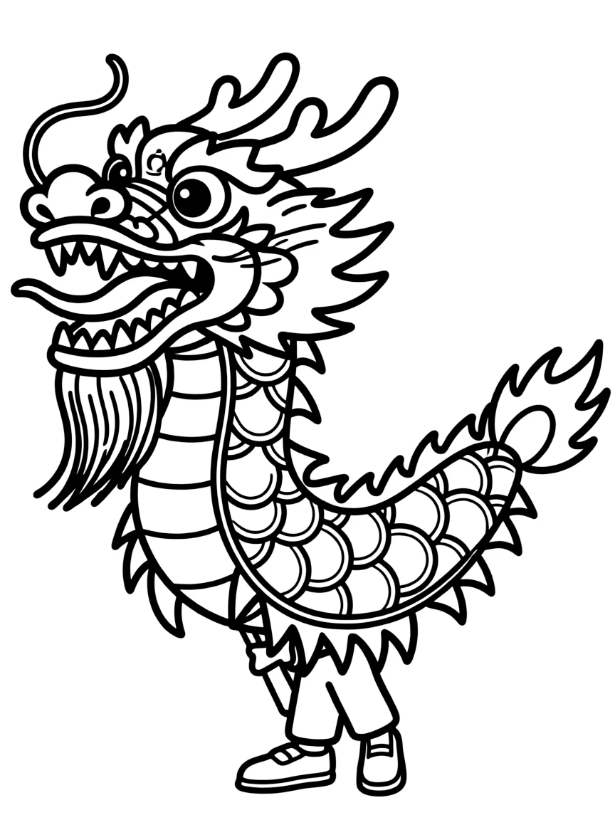 (China) A colorful dragon dance costume used in parades