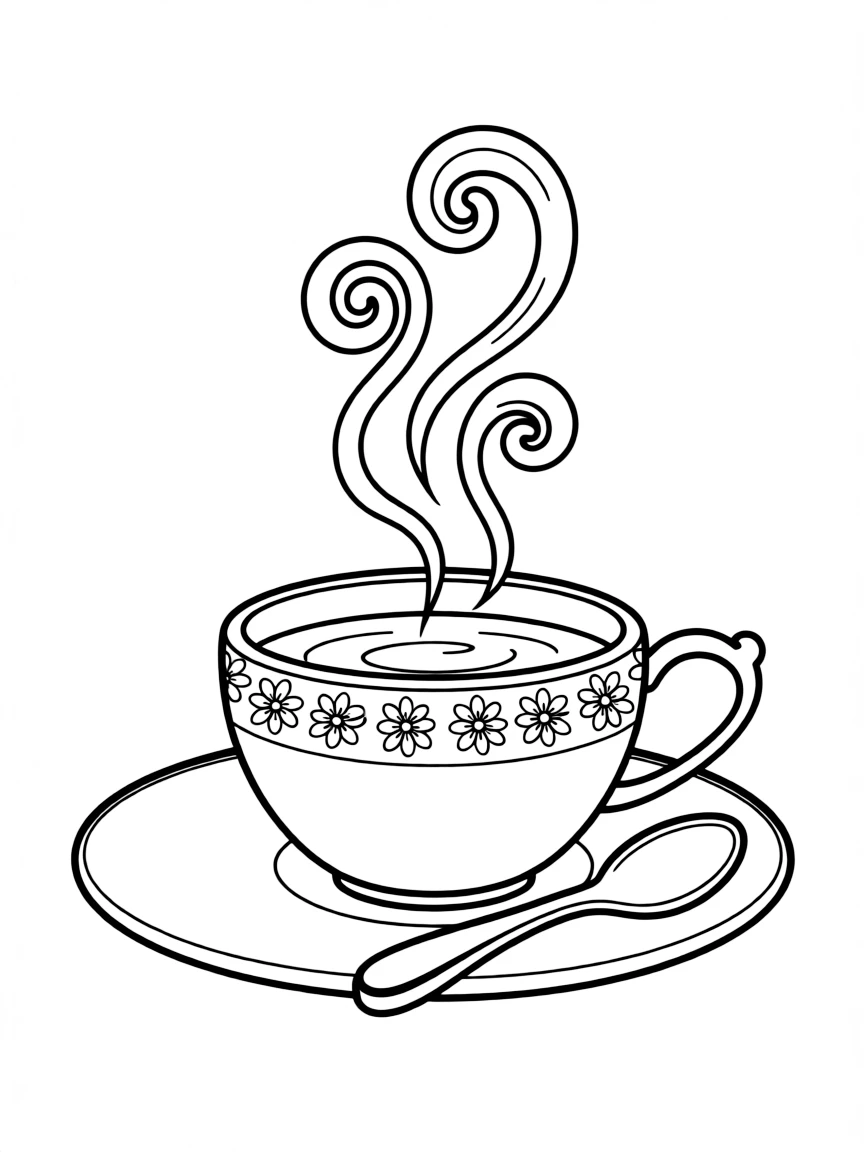(India) A cup of hot chai tea with steam rising