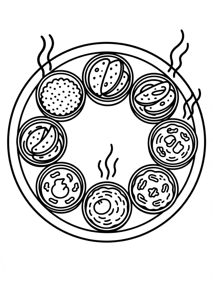 (India) A thali platter with various Indian dishes (rice, bread, curries, etc.)