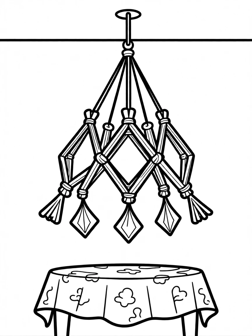 (Finland) A himmeli straw mobile decoration hanging from the ceiling.