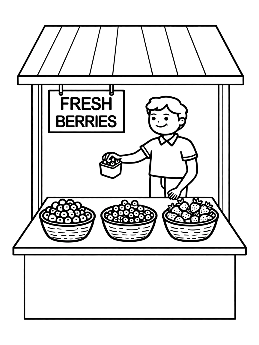 (Finland) A market stall with cloudberries, lingonberries, and strawberries.