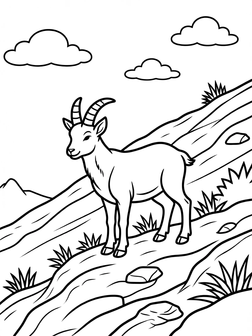 (Spain) A nimble ibex standing on a rocky slope in the Pyrenees.