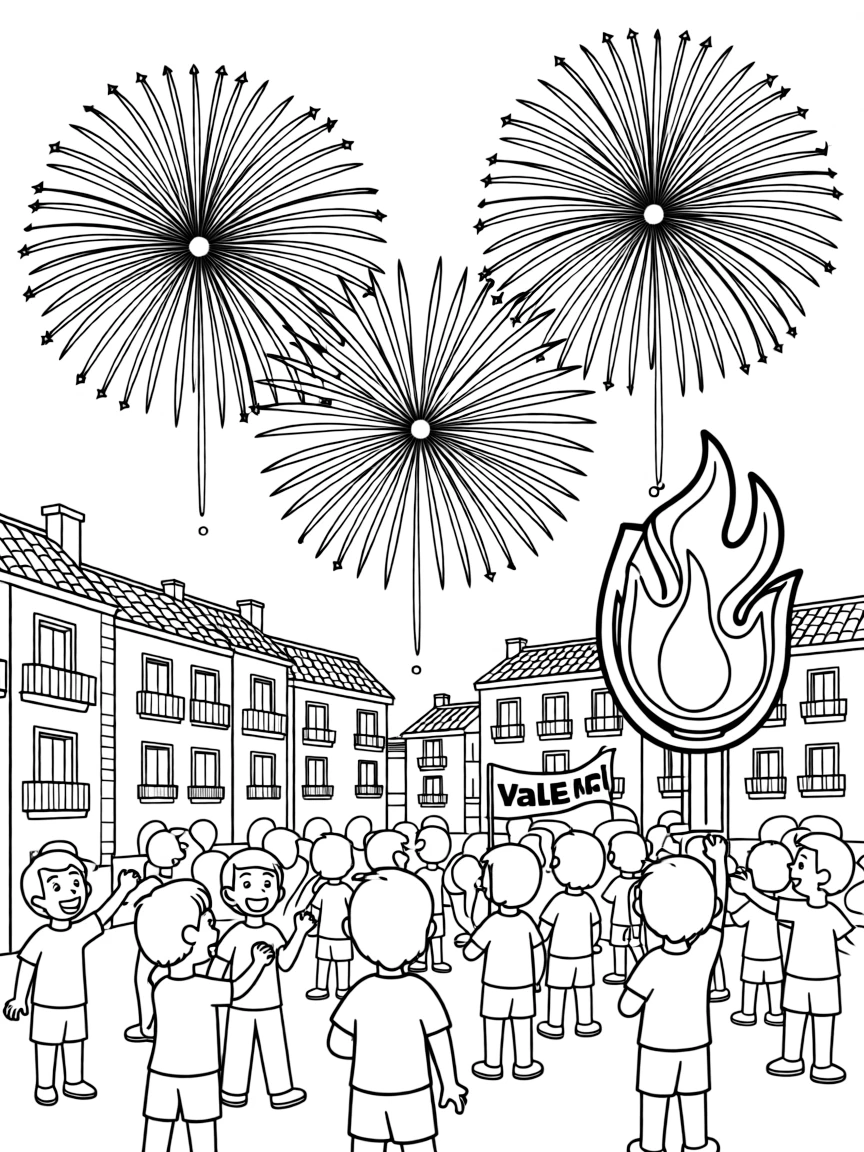 (Spain) Fireworks lighting up the night during Valencia’s Las Fallas festival.