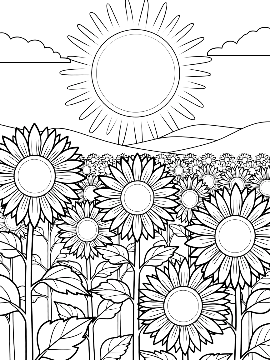 (Spain) A field of sunflowers turning toward the warm Spanish sun.