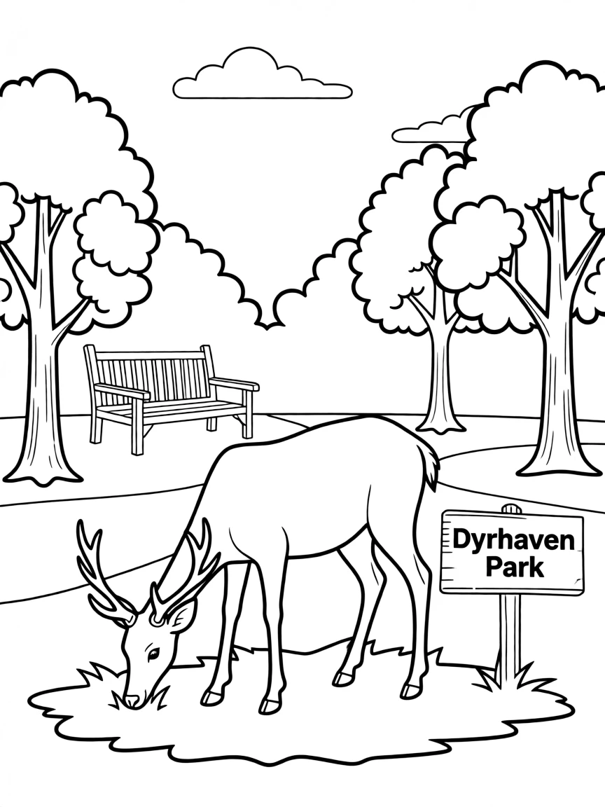 (Denmark) Deer grazing peacefully in the Dyrehaven park near Copenhagen.