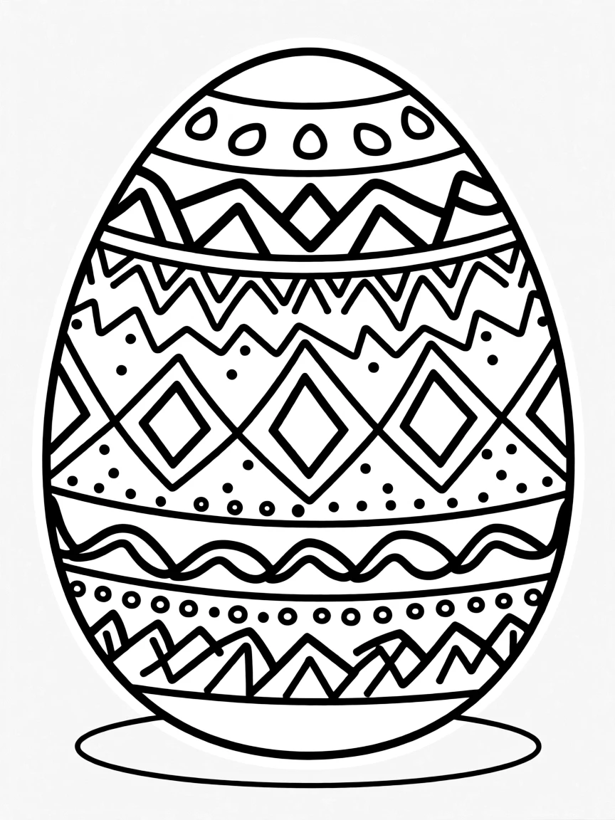 (Ukraine) A beautifully decorated pysanka Easter egg with intricate patterns.