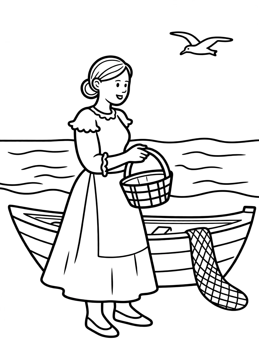 (Portugal) A fisherwoman in Nazaré wearing her seven skirts traditional costume.