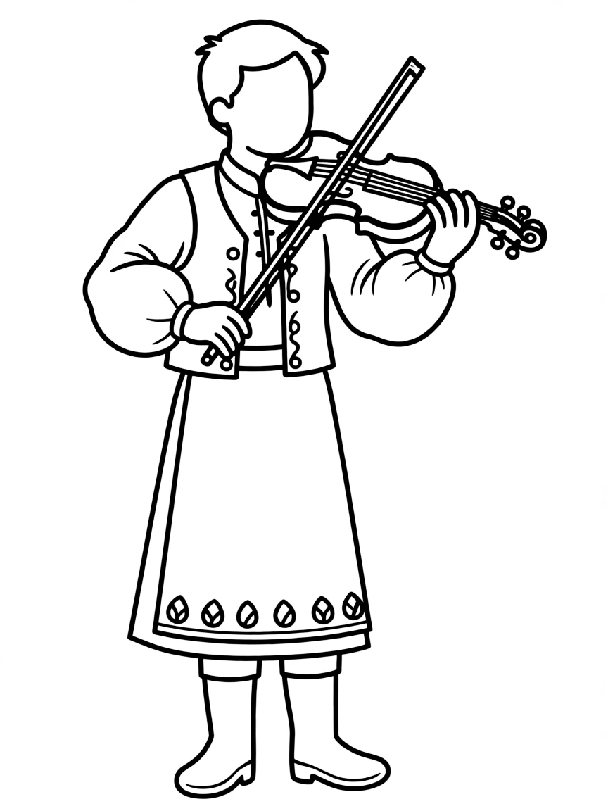 (Hungary) A violinist playing Hungarian folk music on a fiddle (violin)