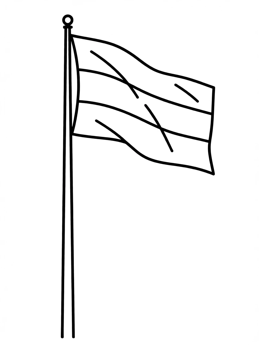 (Hungary) The Hungarian flag (red, white, and green tricolor) flying on a flagpole