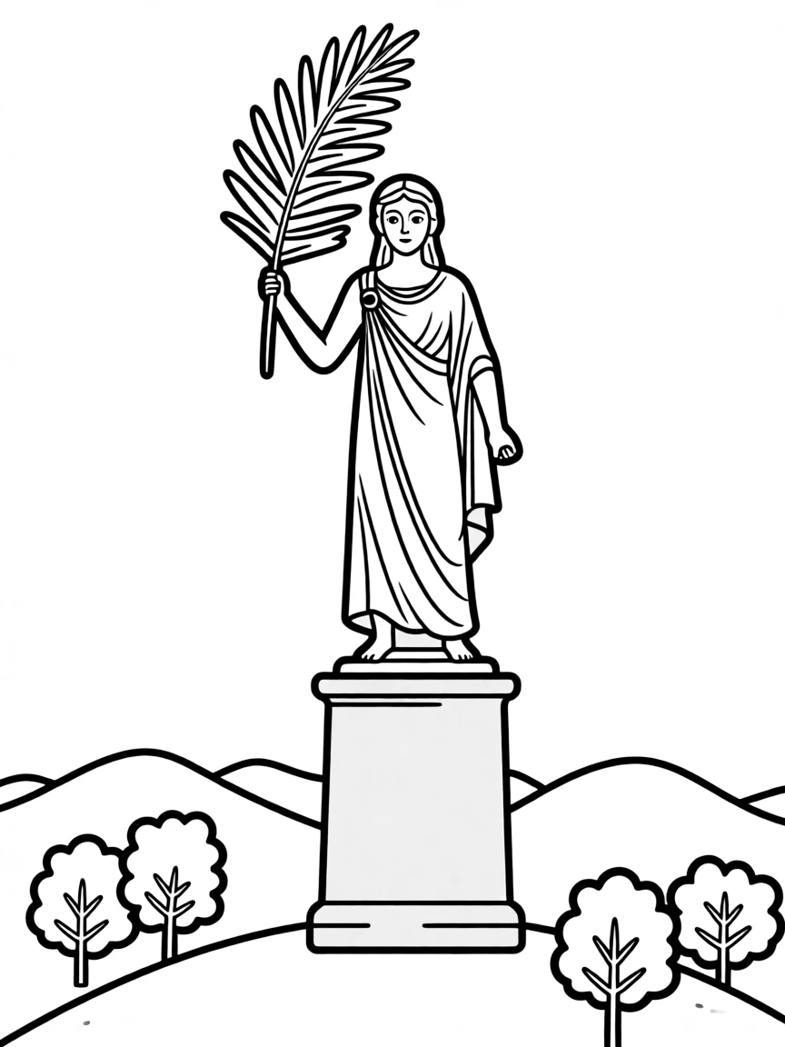 (Hungary) The Liberty Statue on Gellért Hill in Budapest holding a palm leaf