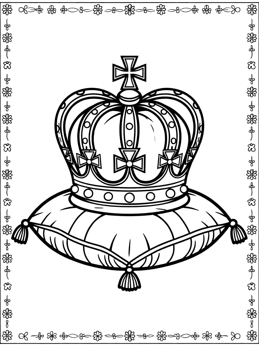 (Hungary) The Holy Crown of Hungary (St. Stephen’s Crown) on a cushion