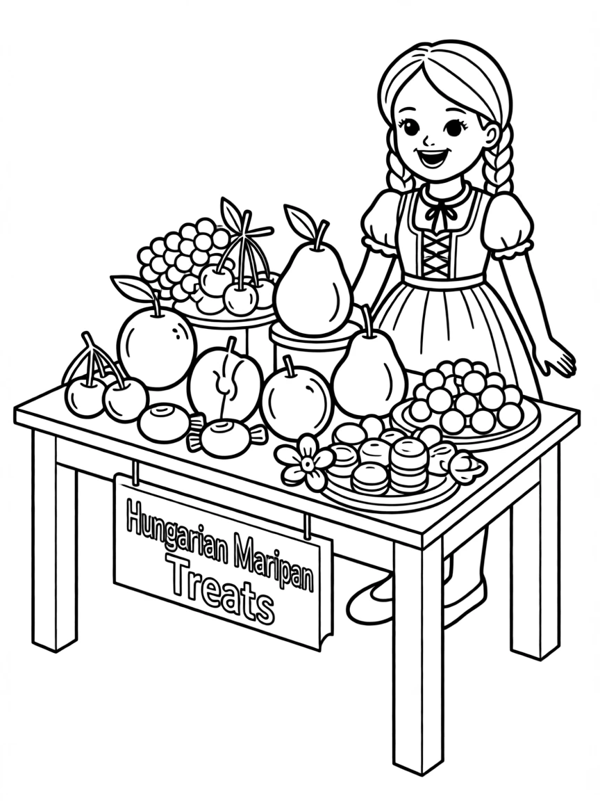 (Hungary) Traditional Hungarian marzipan fruits and candies on display (like in Szabó Marzipan Museum)
