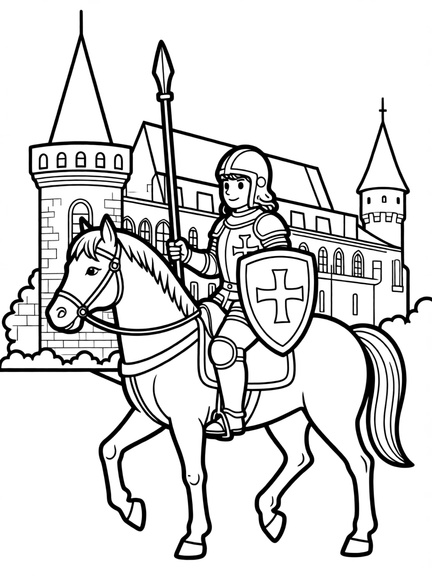 (Hungary) A medieval knight on horseback at Vajdahunyad Castle (as seen at a Renaissance fair)